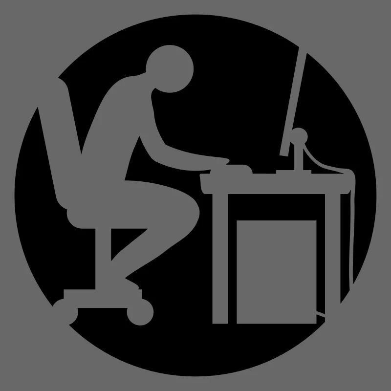 Computer Schreibtisch Nerd Logo