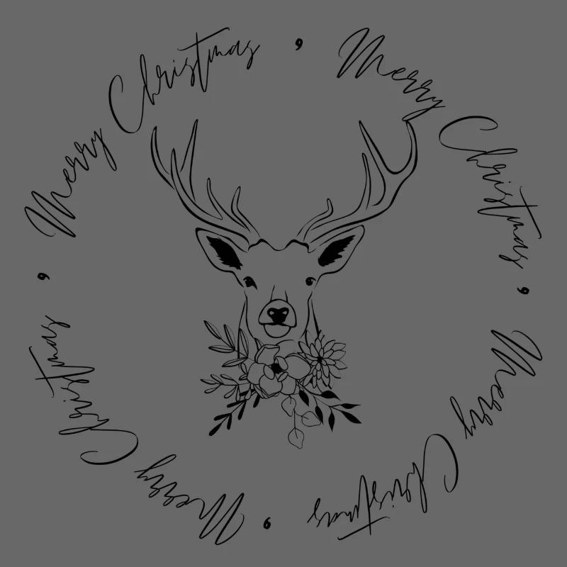 Merry Deer Circle - black