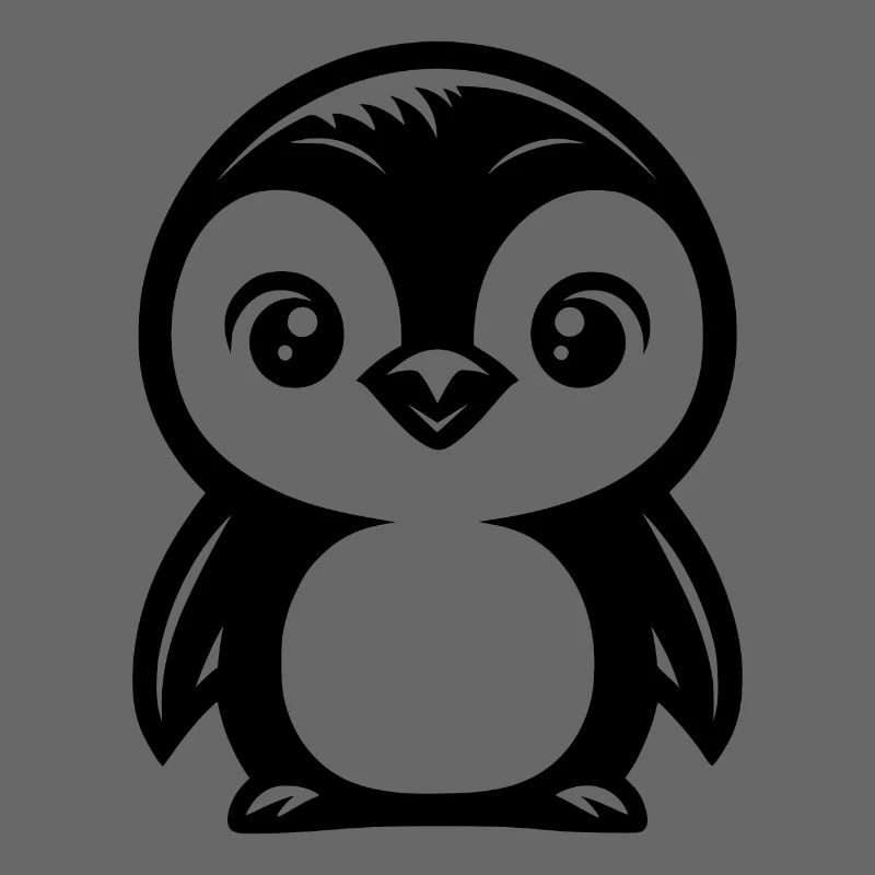 Cute Comic Penguin Drawing