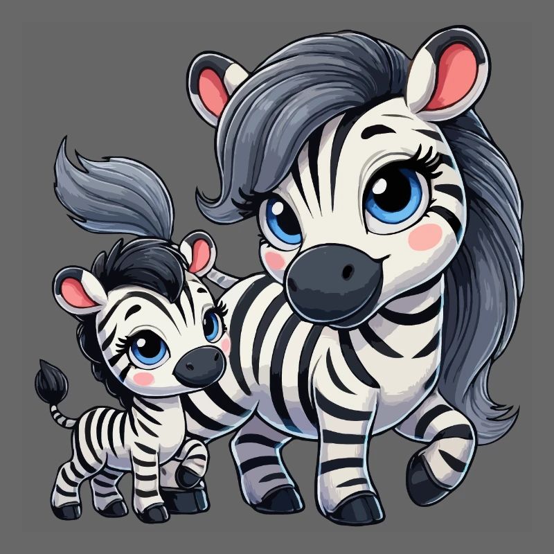 Zebra-Mutter mit Kind