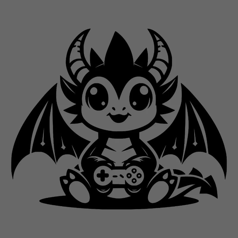 Little Kid Dragon with Horns and Controller