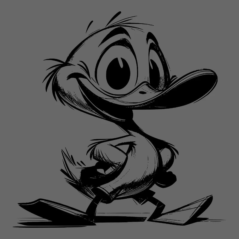 Bébé canard avec dessin de coup de bec géant