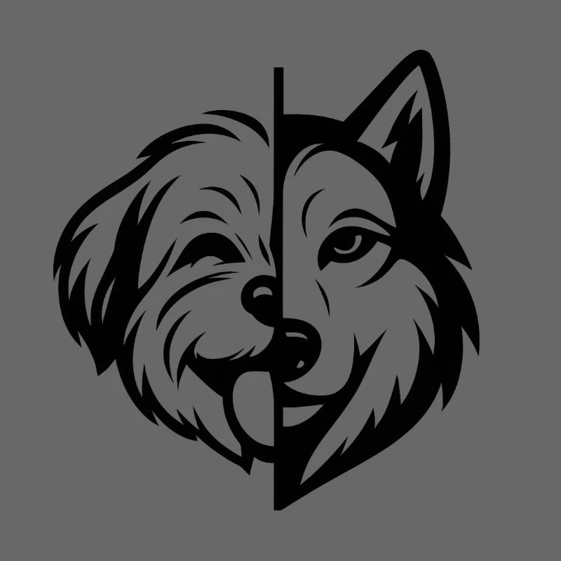 TinyPaws Black & White Edition Shih Tzu / Wolf b
