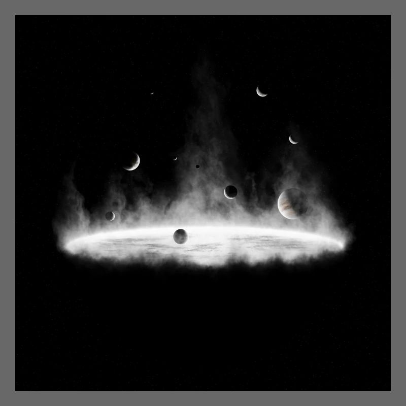 Nebulae Fire Silhouette on Dark Grey