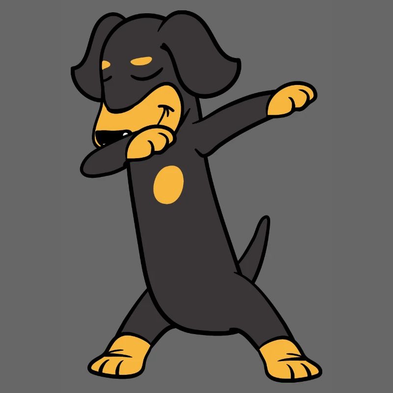 Dabbing Dab Dachshund Teckel Dackel Hund Tanzen
