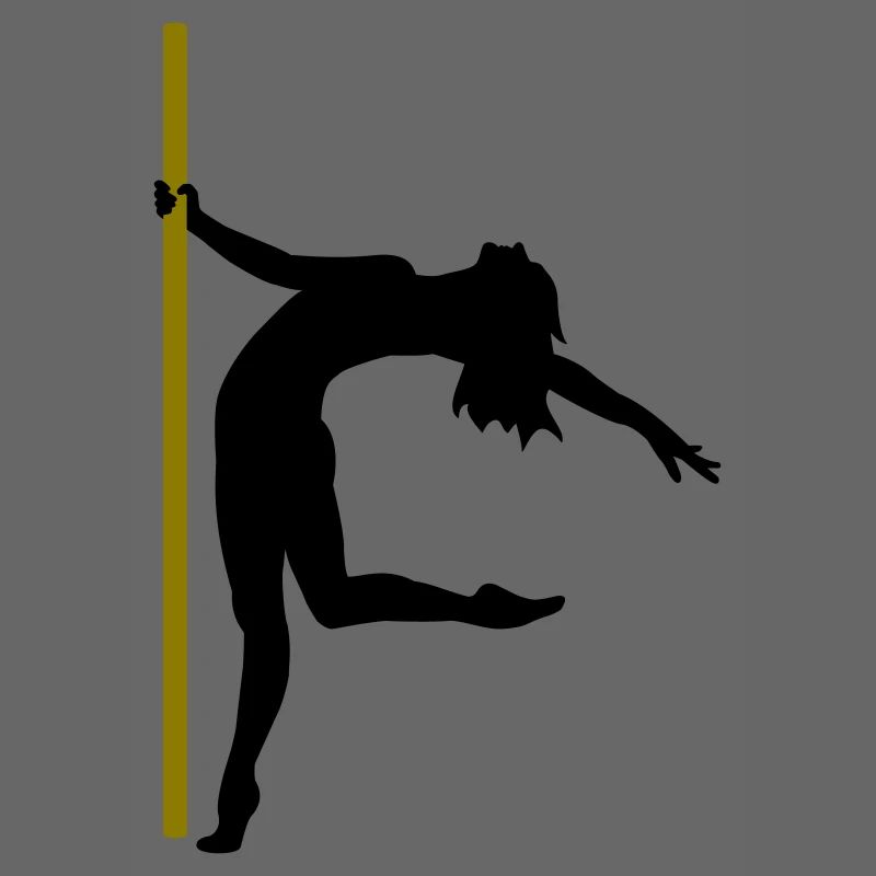 Die Silhouette einer Poledancerin
