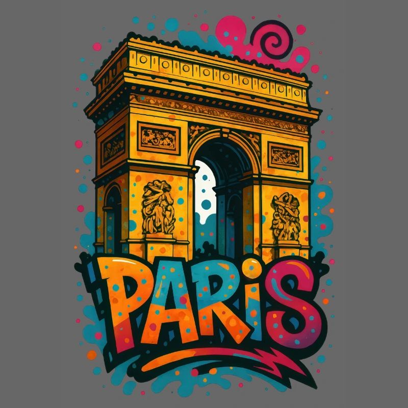 Chemise Paris Arc de Triomphe – Conception de style graffiti