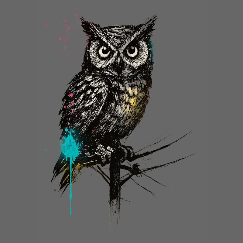 NightOwl with Paint Splashes