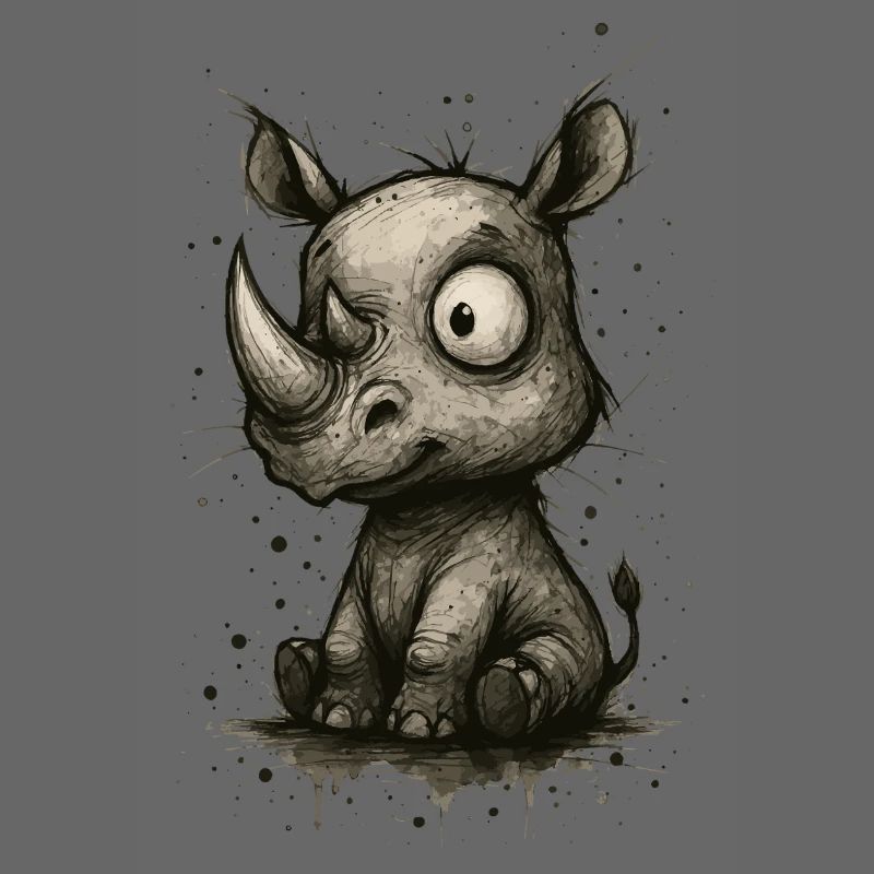 Lustiges Nashorn – Comic-Splash