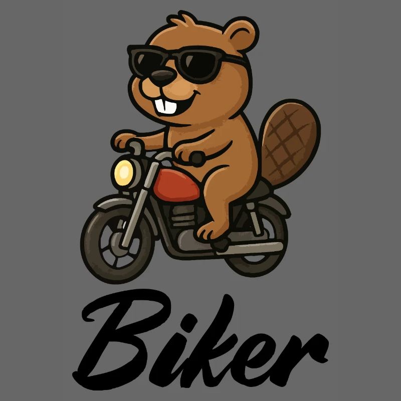 Biber Motorradfahrer mit Sonnenbrille