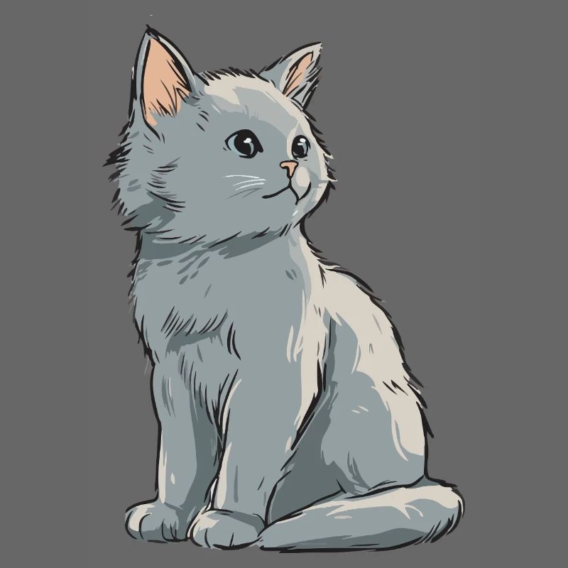 Graues Samtkätzchen Illustration