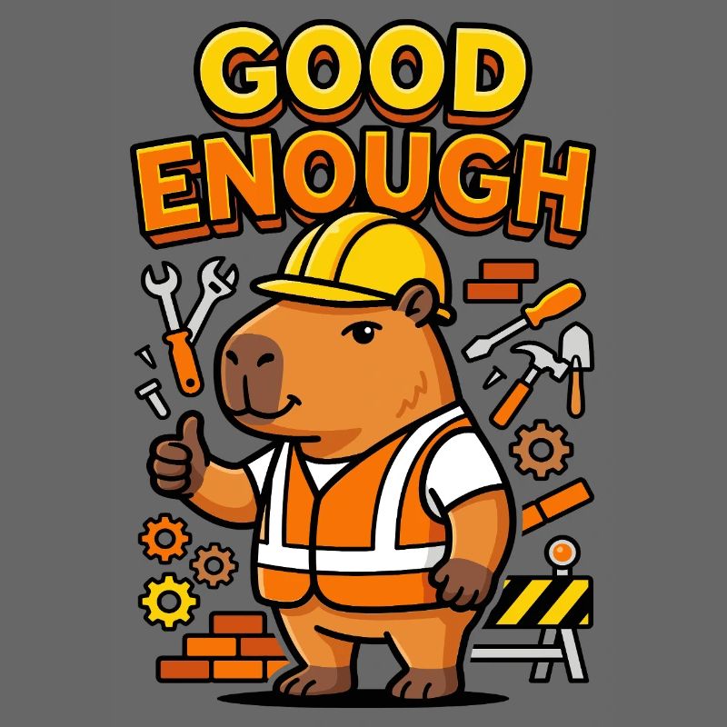 Capybara Bauarbeiter Good Enough