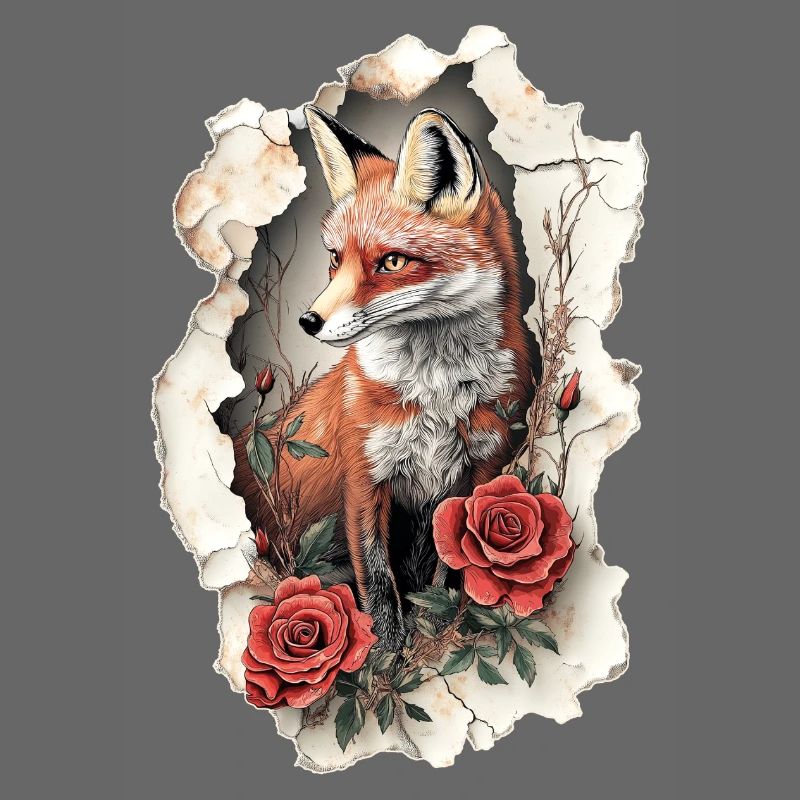 Fuchs mit Blumen