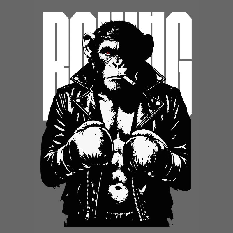 Monkey Boxer Rebel Monkey in Leder-Boxjacke