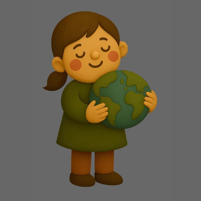 Petit écologiste avec le globe