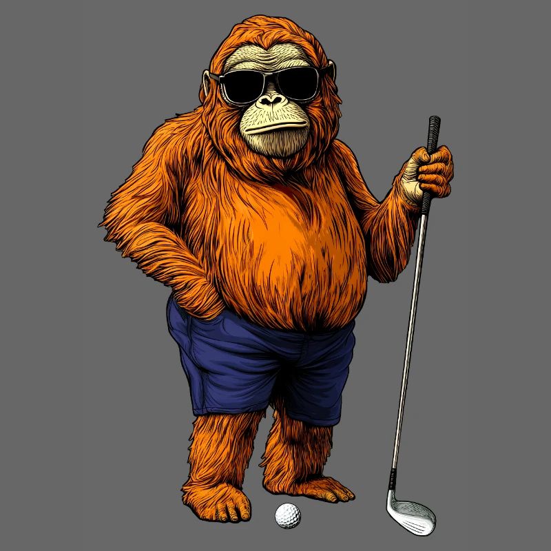 Affe Golfspieler