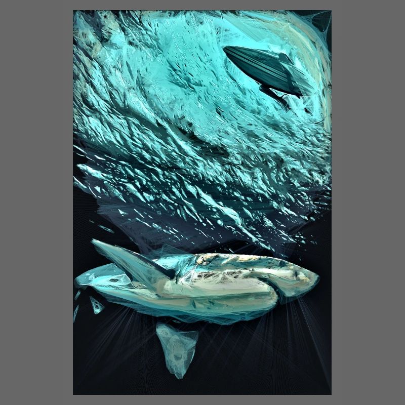 Dynamique des requins sous-marins turquoise