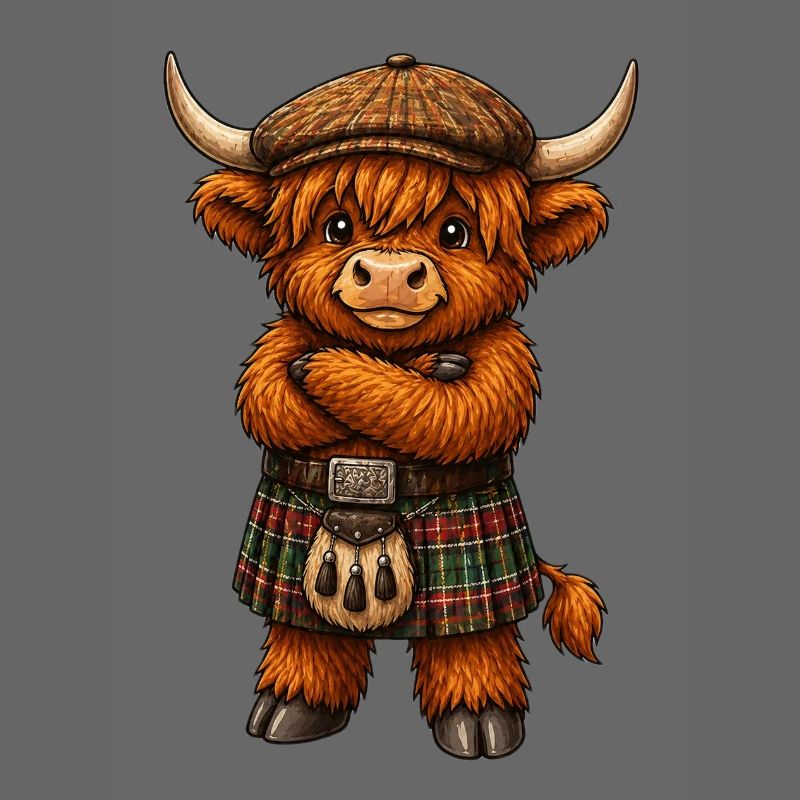 Highlandcattle mit Kilt