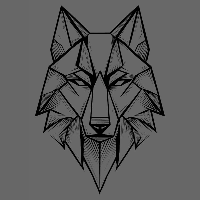 Modern Symmetrical Geometric Wolf