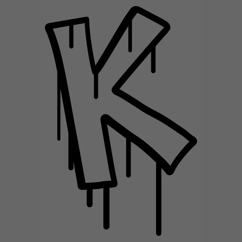 Buchstabe K Graffiti Stempel