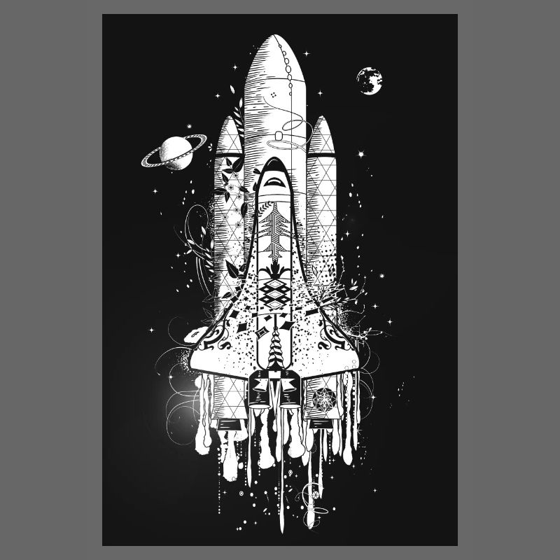 Imaginative space shuttle in graffiti style