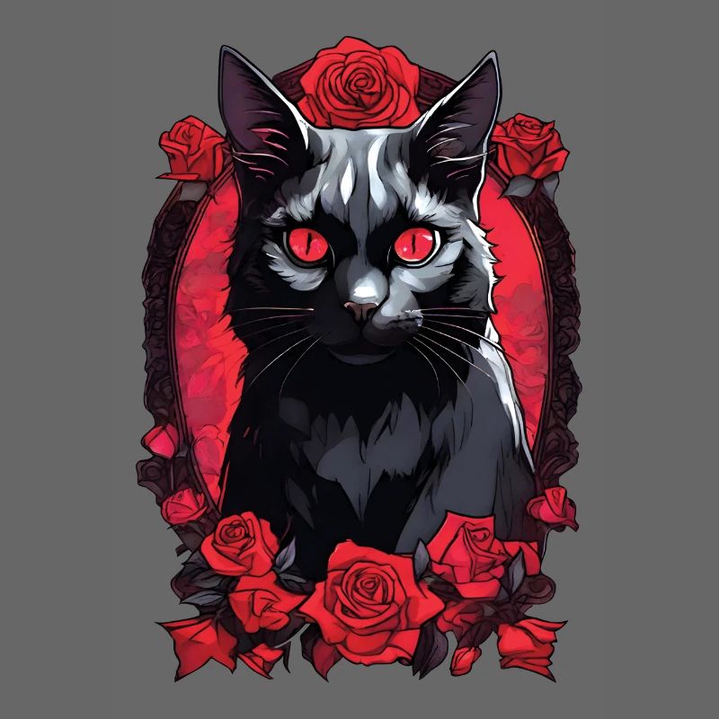 Gothic Black Cat Portrait