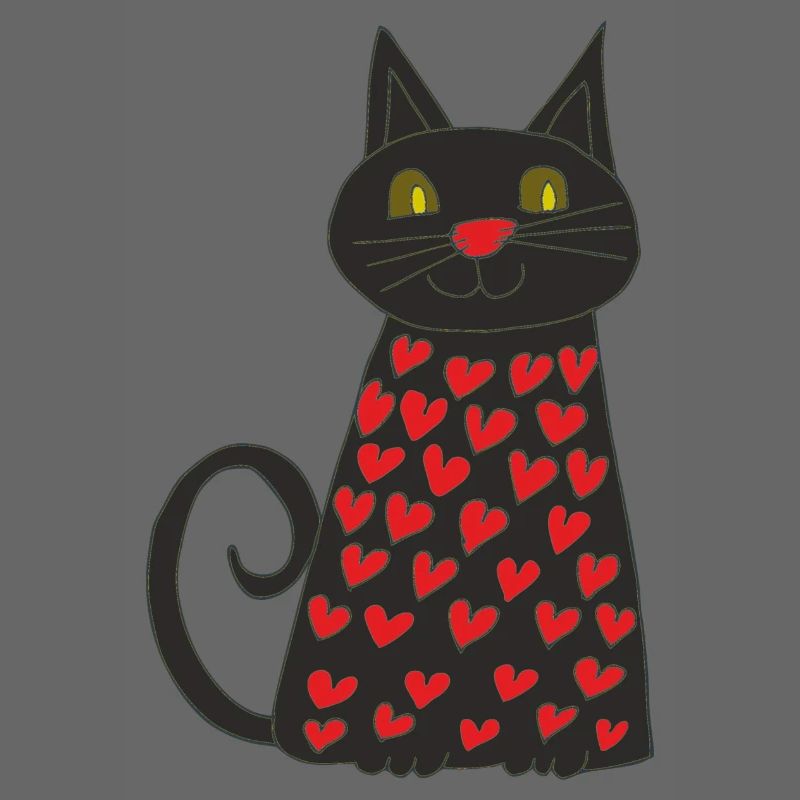 Chat Noir avec Cœurs