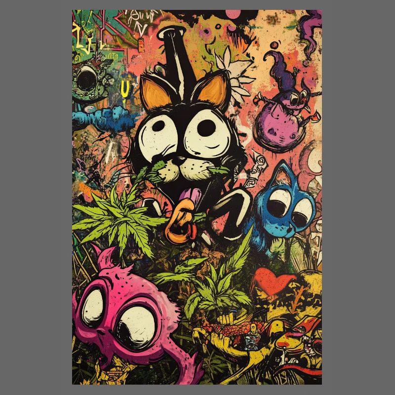 Graffiti coloré de monstre de dessin animé