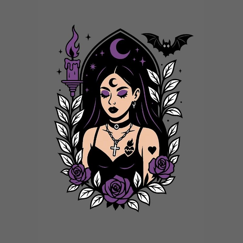 Sorcière gothique violette