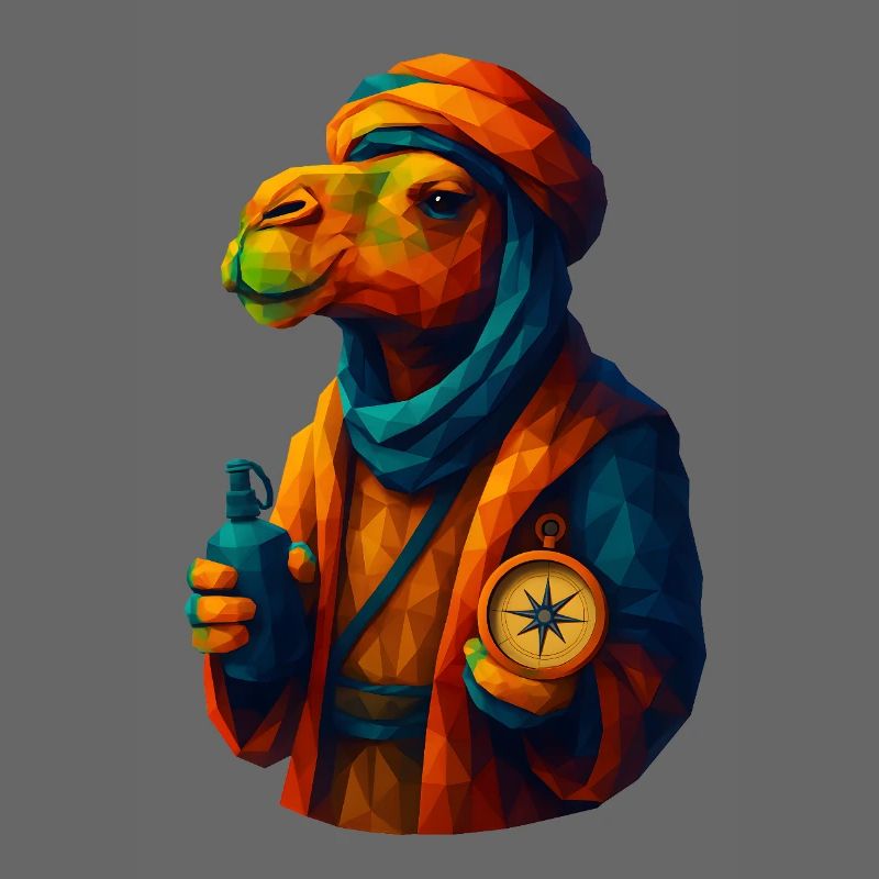 WPAP Style Animals - Camel Caravan Guide