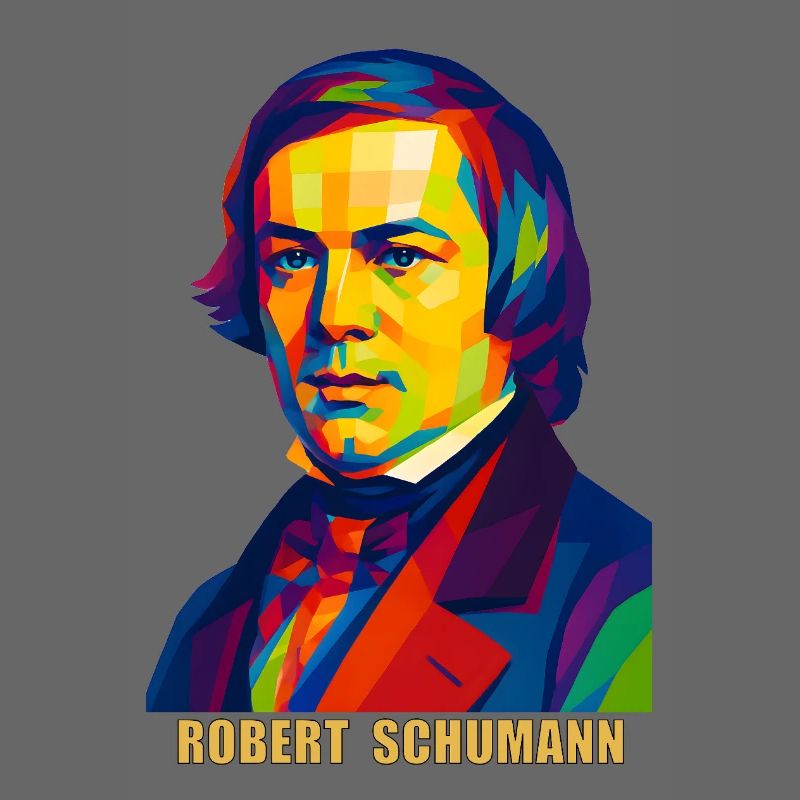 WPAP Polygon Portrait Robert Schumann Compositeur