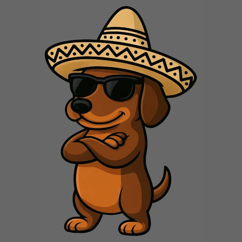 Teckel cool avec sombrero déterminé