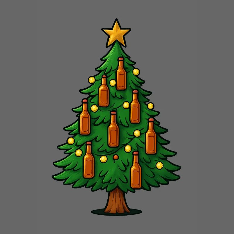 Festliche Bierflaschen Weihnachtsbaum