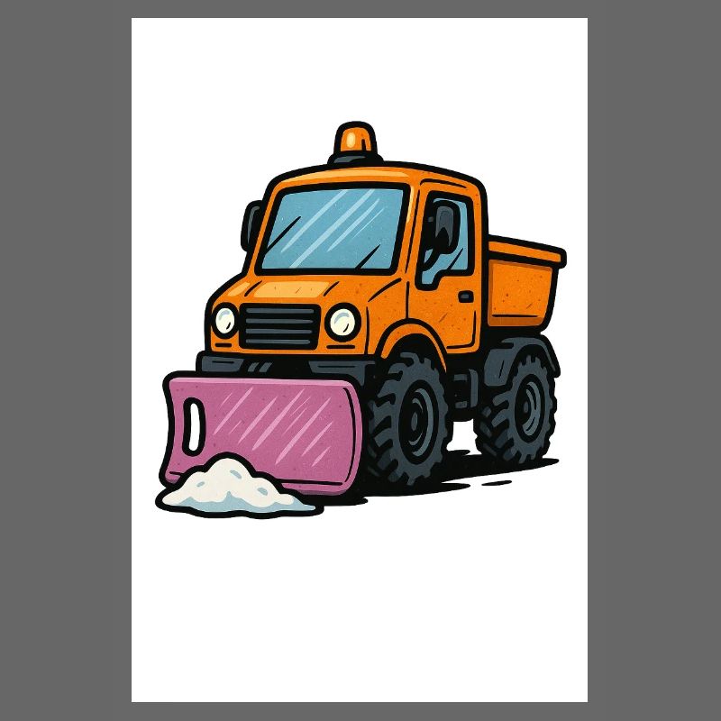 Small snow plough on construction site motif