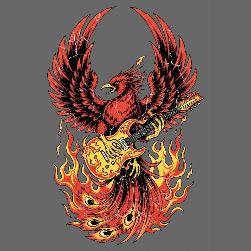 Fiery Eagle Guitare Rock Design