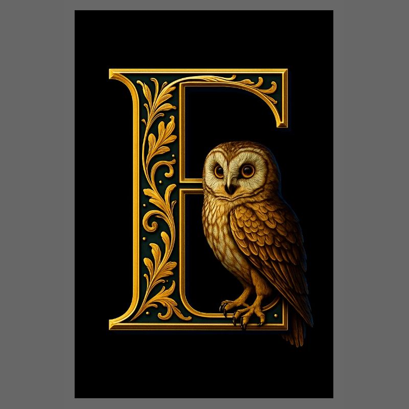 E - Magisches Ornament mit Eule