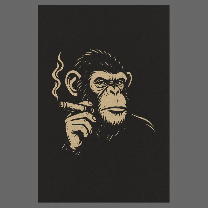 Affe mit Zigare Kunstdruck