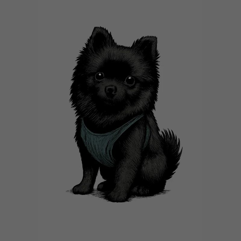 Schwarzer Spitz Hund mit Süssenblick