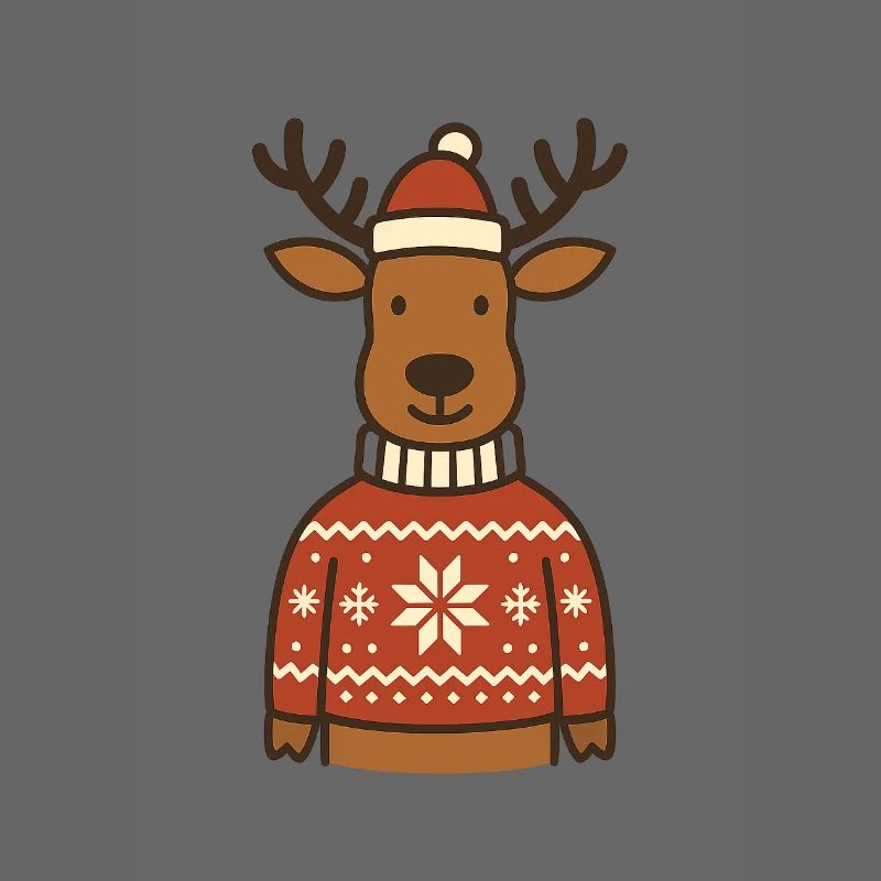 Lustiges Rentier im Norweger-Pullover