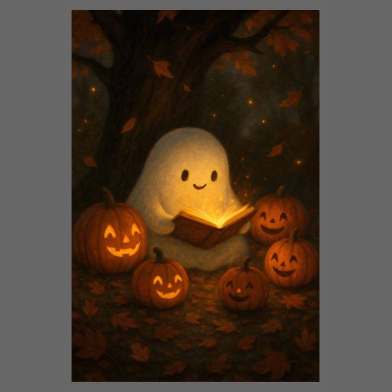 Halloween Geist liest Buch