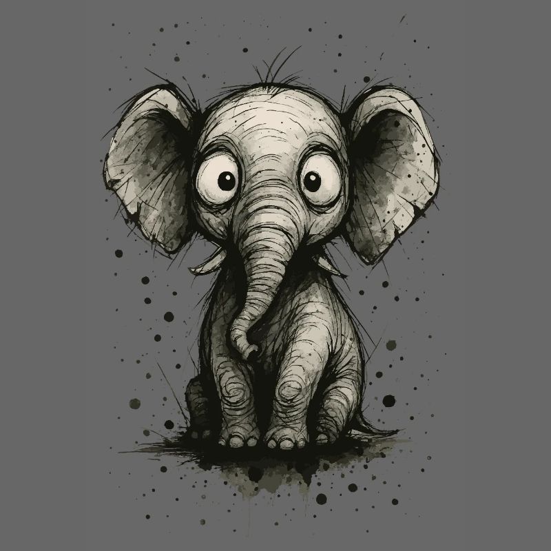 Lustiger Elefant mit großen Ohren – Comic Strip Splash