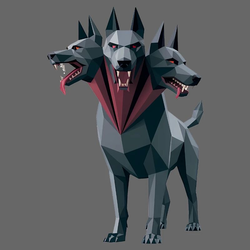 Cerberus - Cool Low Poly  Logo