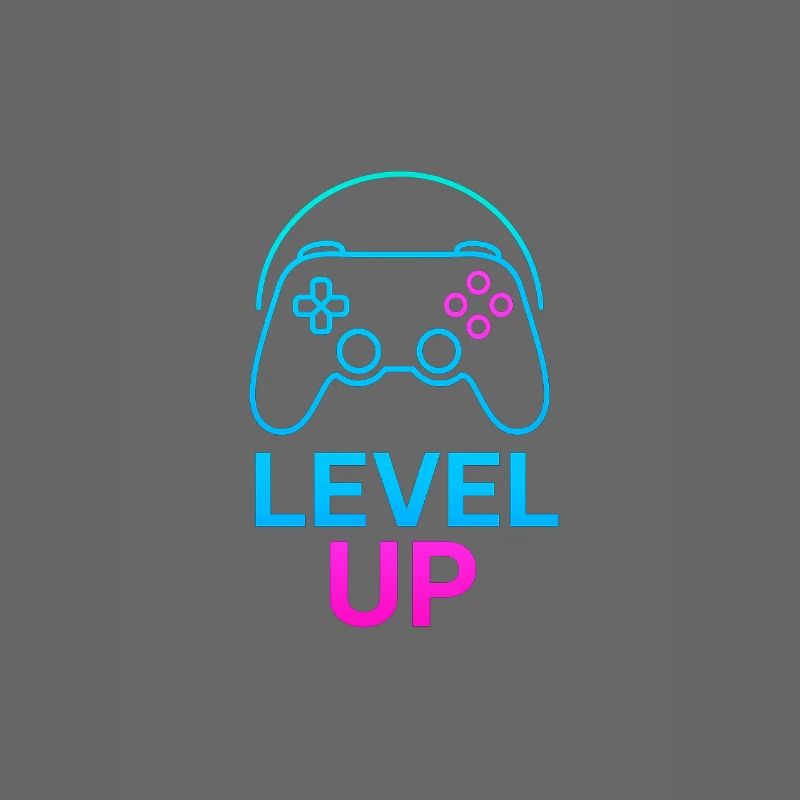Level Up Neon Controller Grafik