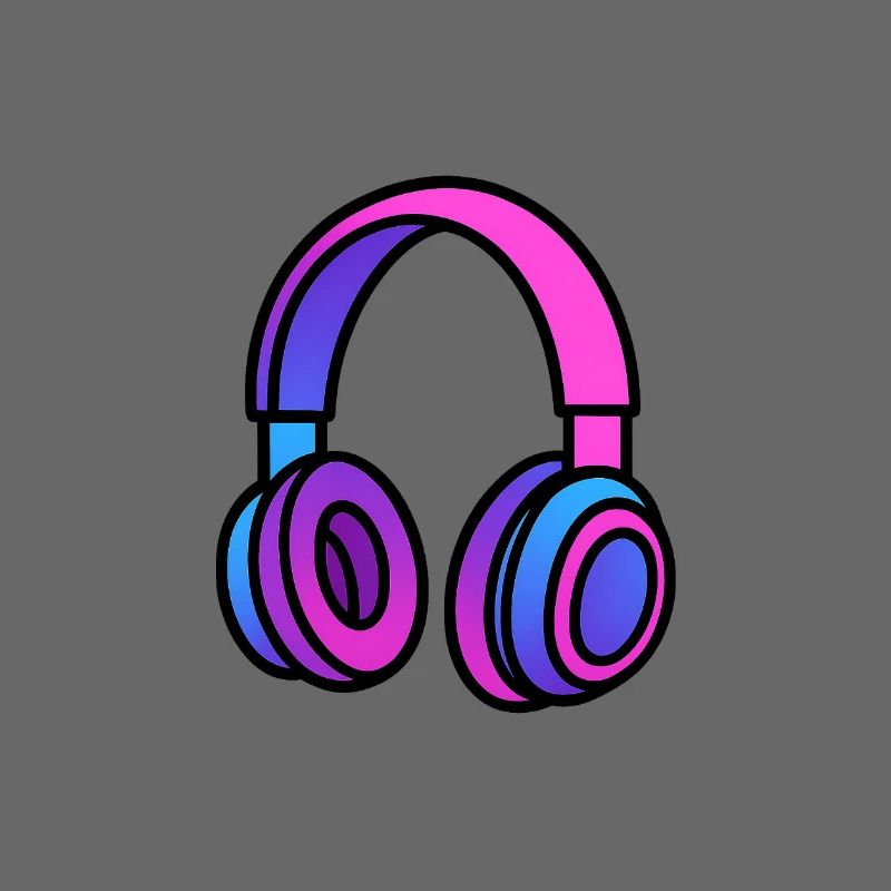 Neon Gradient Kopfhörer Illustration