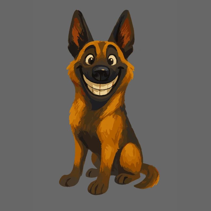 Grinsender Malinois Cartoon
