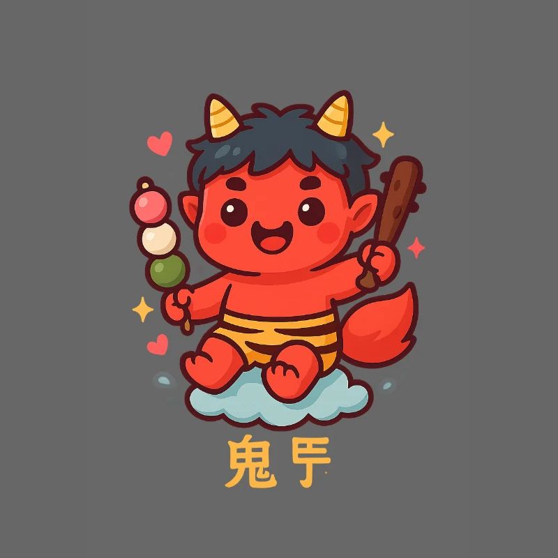 Sweet oni with dango and stick