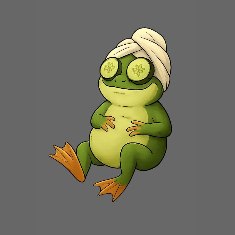 Masque concombre grenouille dans le spa