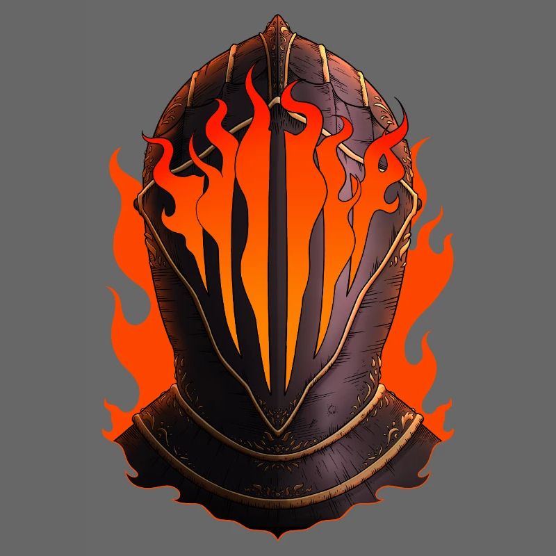 Flammender Ritter Helm
