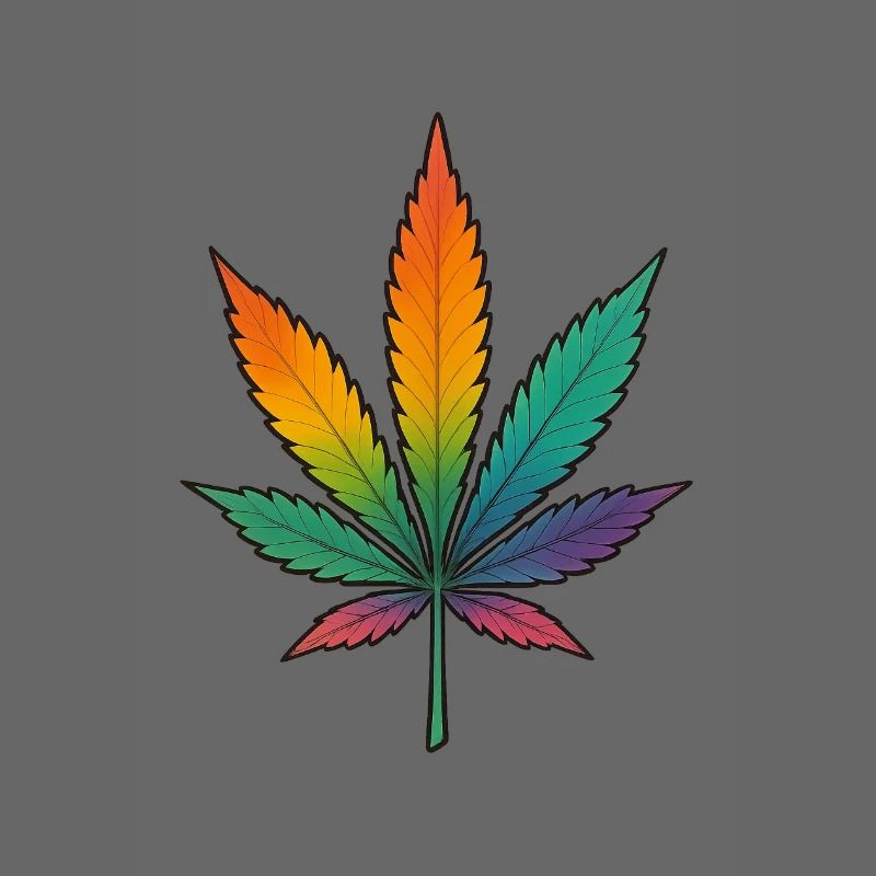 Conception de feuille de cannabis arc-en-ciel