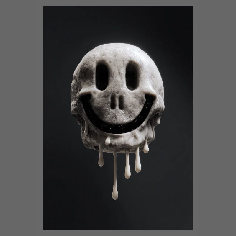 Schmelzender Smiley Schädel